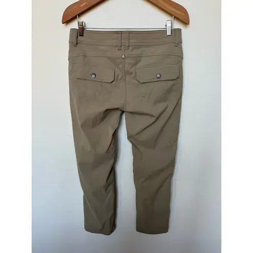 prAna  Halle Straight Pant Hiking Mid Rise Roll Up Leg Pants Tan Women Sz 8