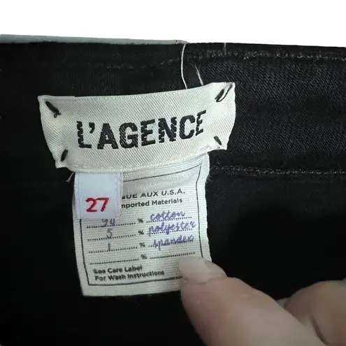 L'Agence L’AGENCE Charlotte Mid Rise Cropped Flair Noir