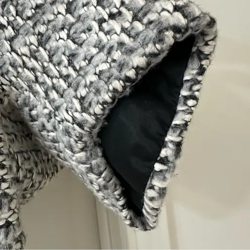 Jarbo Black & Gray Cropped Tweed Blazer Jacket, Size S