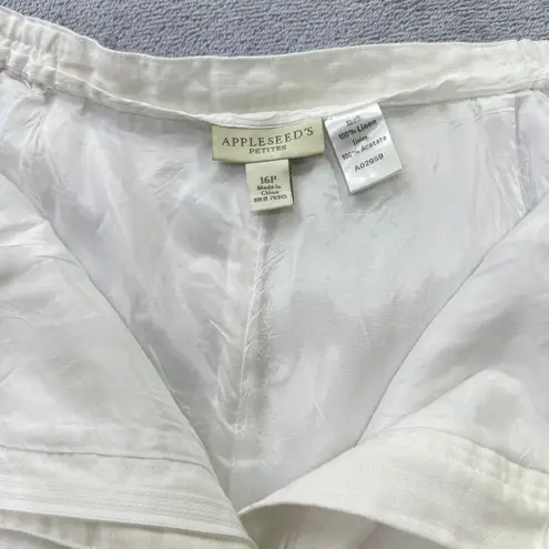 Appleseed's Linen Pants White Petite Lined Pant Casual Size 16P Coastal Summer