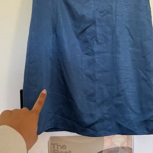 NWT More to come Elegant Blue Satin Dress