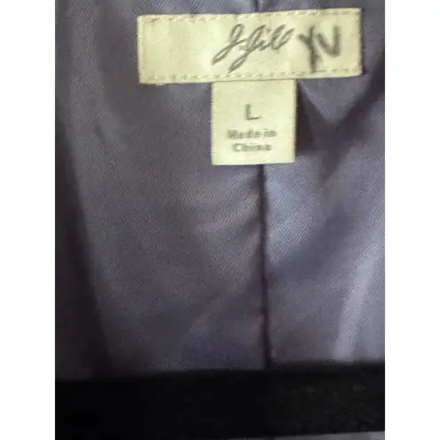 J.Jill Embroidered Floral velvet quilted Blue Blazer Jacket, Women's Size L Size L