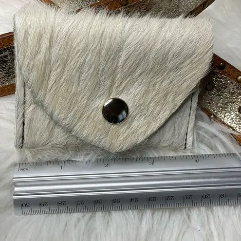 Boutique Hair on Hide Genuine Leather Card Holder with snap closure. Made in USA