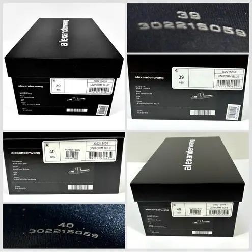 Alexander Wang Logo Pool Slides Uniform Blue EU 39 40 NEW 30221S059