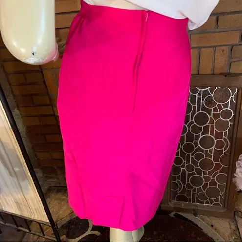 VINTAGE UNBRANDED FUCHSIA PINK SILK SKIRT (16)