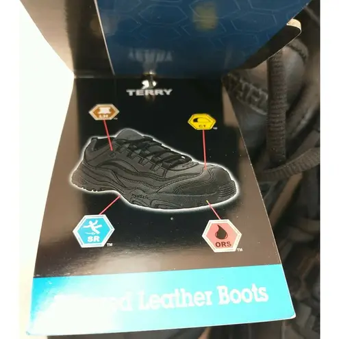 NWT Brahma For Her Terry Women's 7.5 Black Leather Athletic Type Safety Sneakers