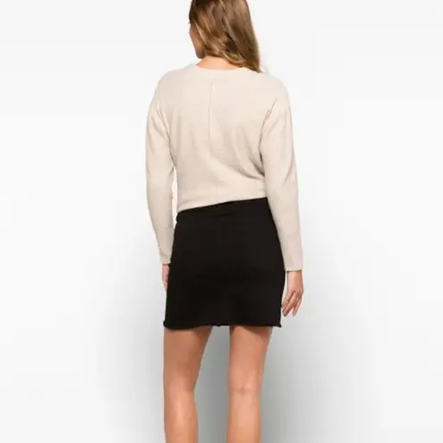 Just Black Size M Tatiana A-Line Denim Mini Skirt Black Frayed Stitch Fix NWT