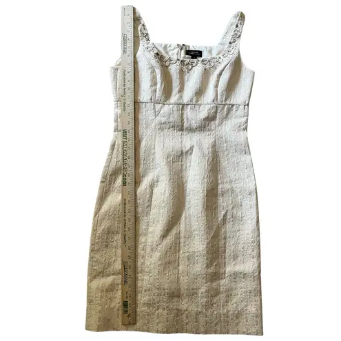 Tahari Arthur S Levine Cocktail Dress & Jacket combo Size 6 Metallic Cream