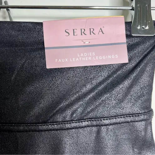 Serra Faux Leather Leggings Elastic Waist Stretch Black Size Small