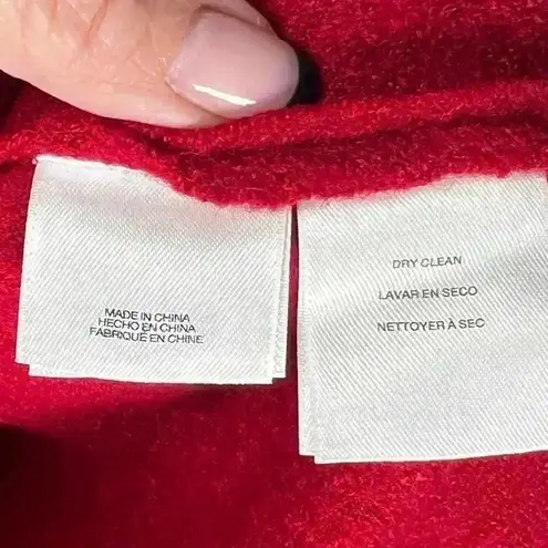 Kasper Open Front Cardigan Sweater Red Cozy Wool Blend Women’s Size XS