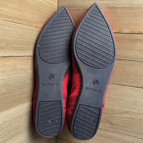 Rothy's The Point Flats Slip On Pointed Toe Retired Red Camo Knit Women Size 7 US
