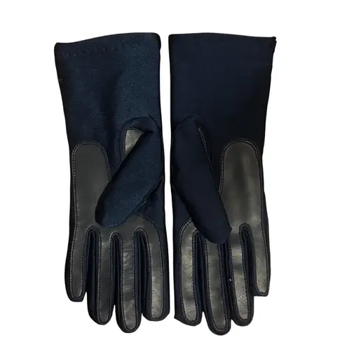 Thinsulate Womens One Size Fits All Navy Blue Gloves Leather Trim