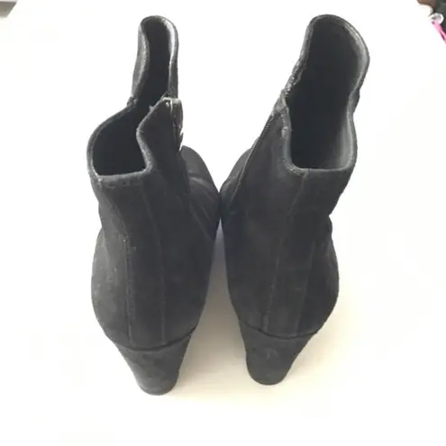 via spiga ‎ 'Diarra' Wedge Bootie Ankle Boots Black Suede Womens Size 8.5 Booties