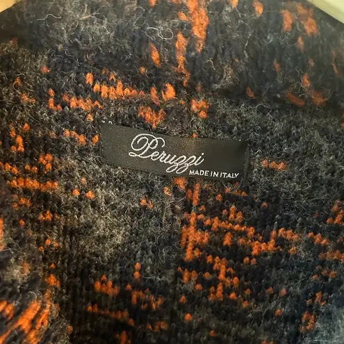 Peruzzi Navy Blue & Orange Sweater Cardigan Blazer, Made in Italy | Size 36 (0)