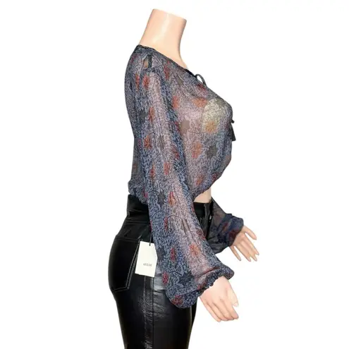 Natalie Martin Amelia Top, Snowflake Print Aubergine, Small