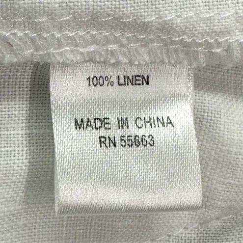 For Cynthia Woman | 1X | 100% Linen Tab Sleeve Collared V-Neck Popover Tunic