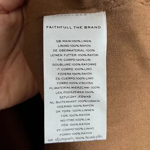 Faithfull the Brand Tayari Linen Maxi Dress 12 Cinnamon Cutout Smock Sundress