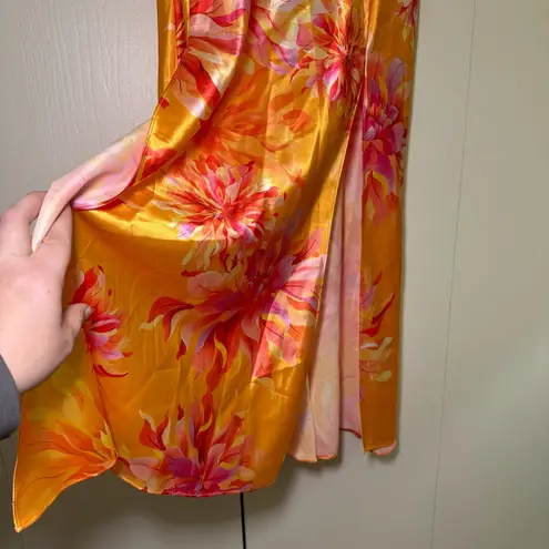 Boston Proper La Dolce Vita Floral Charmeuse Maxi Dress Size 8