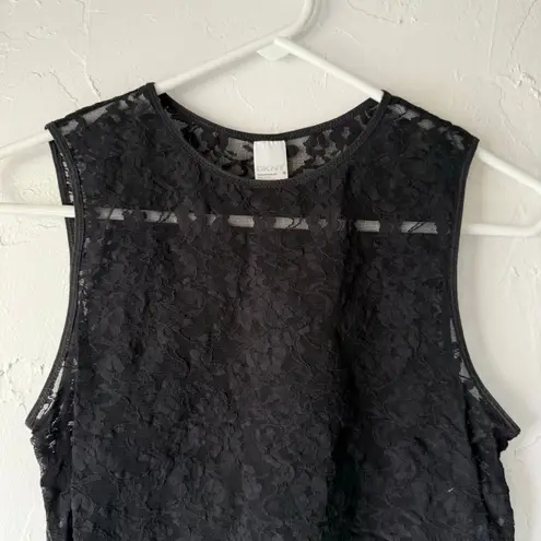 DKNY  Y2K Size Small Black Grunge Sexy‎ Lace Going Out Sleeveless Top