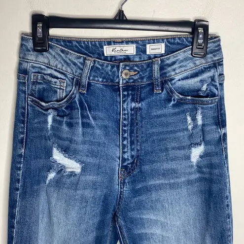 New KanCan Signature Baggy Fit Stretch Distressed Cropped Jeans size 26
