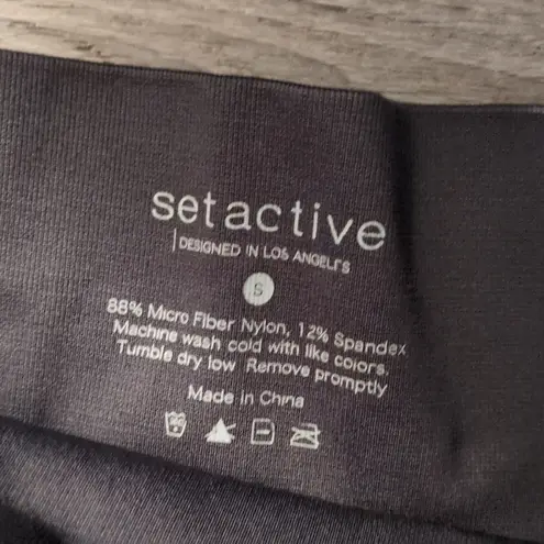 Set Active  Ribbed Seamless Gray Leggings Size Small