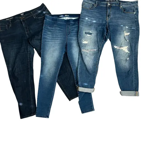 Ava & Viv Women's Plus Size Denim Jeans 6 pc Lot Sz 14, 18, XXL Style & Co,