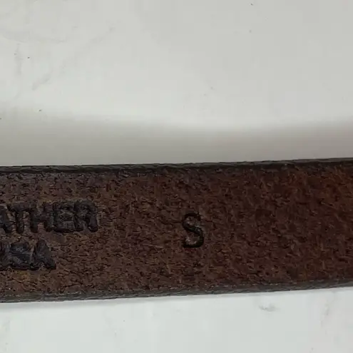 Mossimo Supply Co. Women’s Dark Brown Leather Belt Ornate Silver Buckle Size S