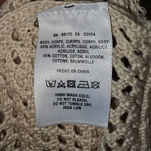 Moth Anthropologie Womens Cream Crochet Wide Sleeve Sweater Small‎