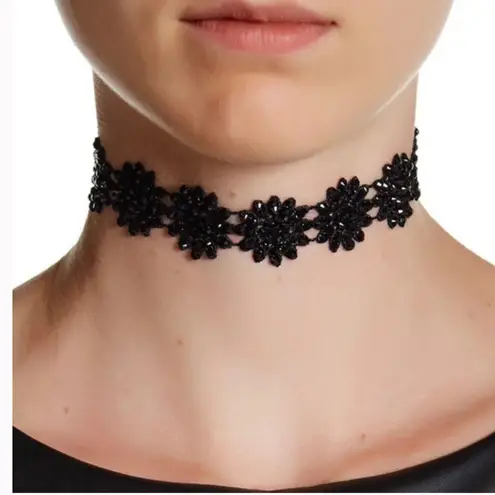 Amrita Singh black beaded flower choker