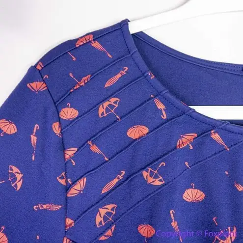 Unique Vintage Gwynnie Bee Umbrella Print Navy Dress, plus size 0X