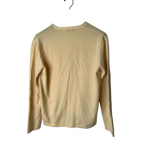 Brunello Cucinelli 100% cashmere cardigan sweater pale yellow women's size large
