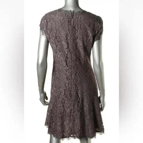 Joie 'Eshe' Gray Scalloped Lace V-Neck Fit & Flare Party Dress Size 4