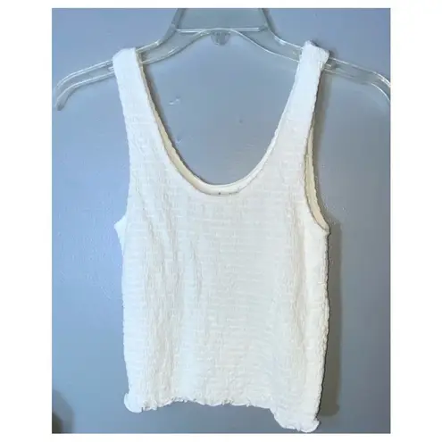 Self Esteem White Shirred Tank Top With Red & Navy Winter Print Leggings M/L