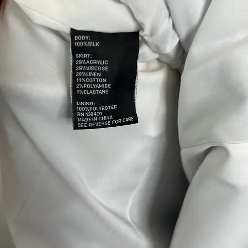 Carlisle Collection Brook Tweed Silk Linen With Ivory Bodice Dress Size 12