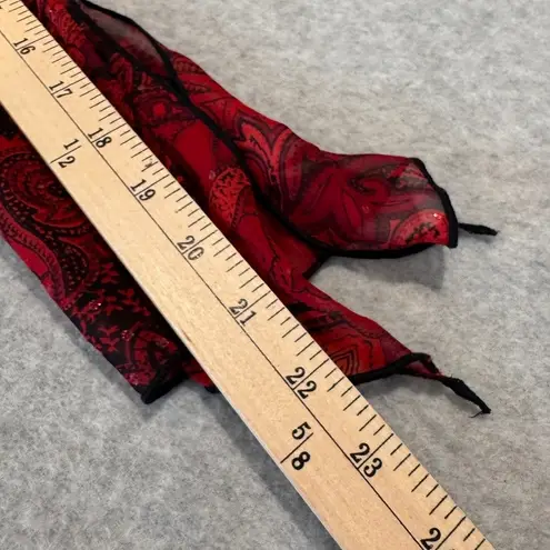 Vintage Y2K Sara Michelle Sheer Whimsigoth Vamp Paisley Blouse Red Black 3X