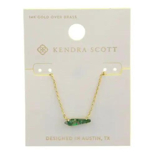 Kendra Scott  Indie Pendant Necklace 14K Gold Over Brass Teal Glass