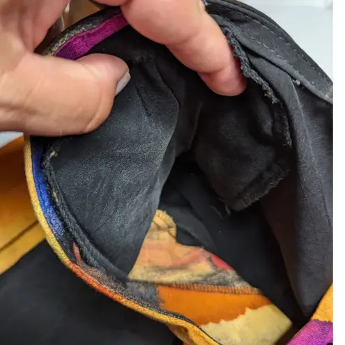 Vtg 1990s Sharon Anthony Black Purple Watercolor Frog Toggle Blazer Jacket 2X