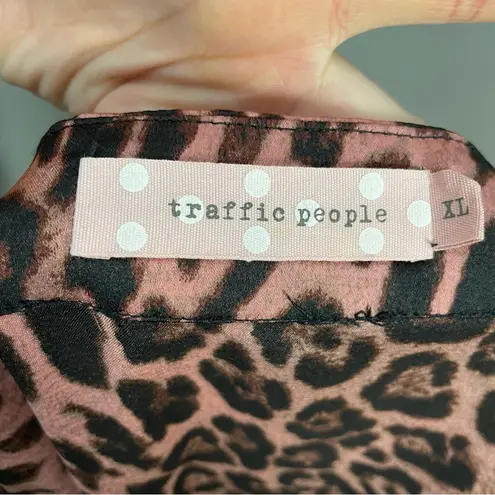 Traffic People Wrap Skirt Leopard Print XL Animal Pattern Playful Funky Flirty Pink