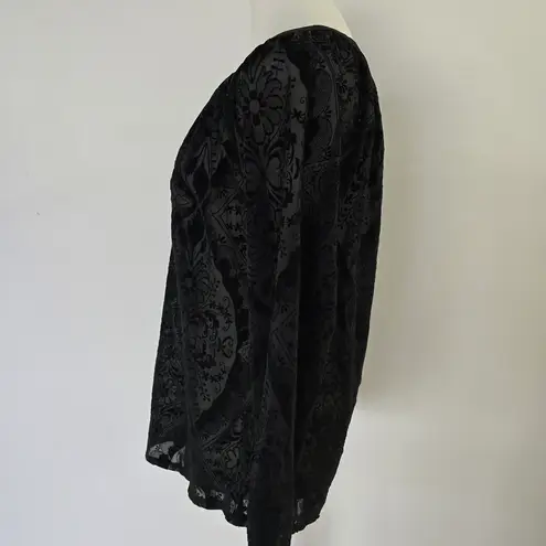 Signature Studio Black Whimsigoth Burnout Velvet Blouse – Size Small