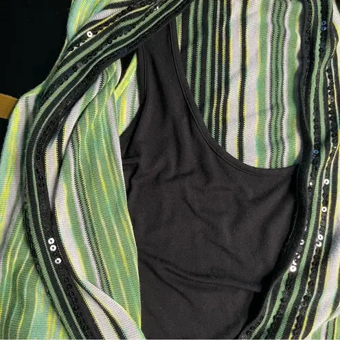 INC International Concepts Open Front Tunic w/att’d Tank Size XL EUC Black