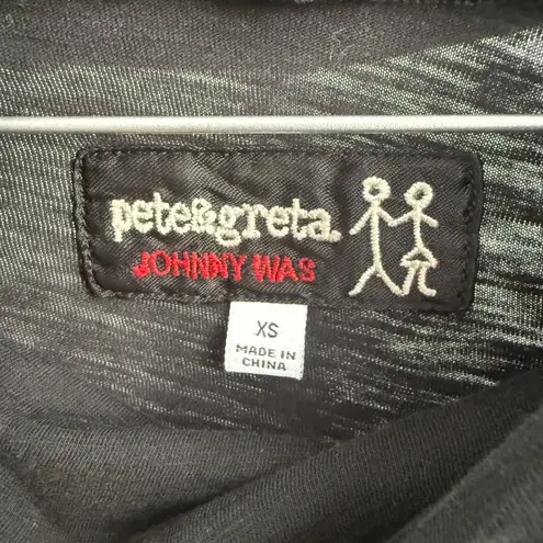 Peter & Greta Johnny Was Cowl Neck Tunic Top Black sz XS Boho Lagenlook