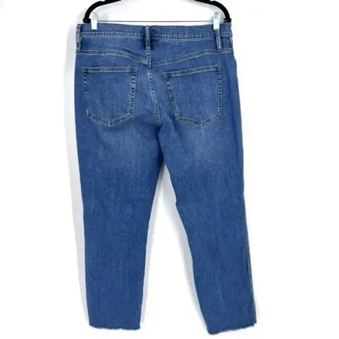 J. Crew Women's Vintage Straight Jeans Distressed Ripped Medium Wash Size 32 Blue