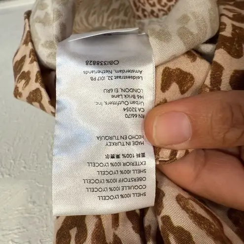 Pilcro and the Letterpress Anthropologie Pilcro Brown Animal Print Pleated A-Line Dress XS EUC