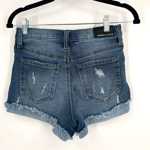 Kendall + Kylie  the drifter high rise‎ shorts Distressed size 1 medium blue