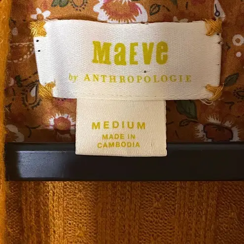 Anthropologie  Maeve Rafela Surplice‎ Wrap Sweater Orange V-Neck Women's Size M