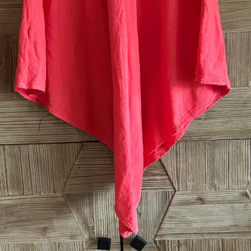 NWT Manta Del Lago Midi Dress Size Medium Peach Pointed Hem Cottagecore Orange