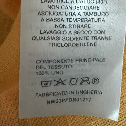 Nanushka Kubra Dress L Orange Linen Cutout Tie Front Midi Size L