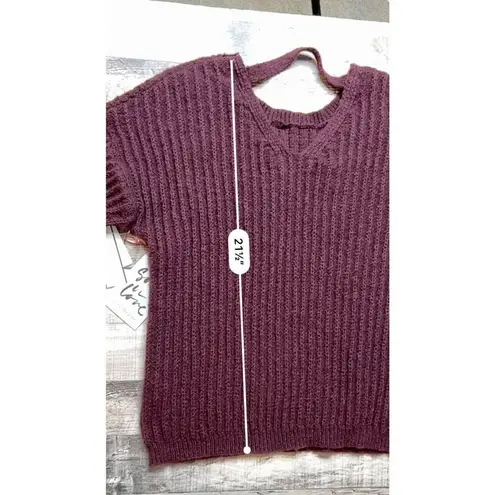 belle du jour Belle du Jour Burgundy Ribbed Soft Cozy Sweater Cross Bar Back sz LARGE NWT