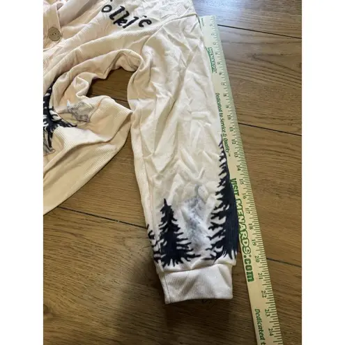 Folklore Women Long Sleeve Cardigan Sweater Size 2XL Forest Button Down Front