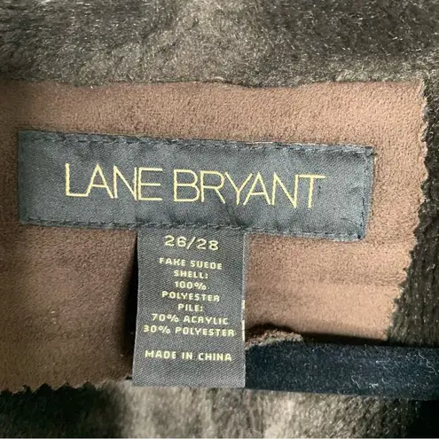 Lane Bryant  brown faux fur faux suede leather coat size 28 penny lane